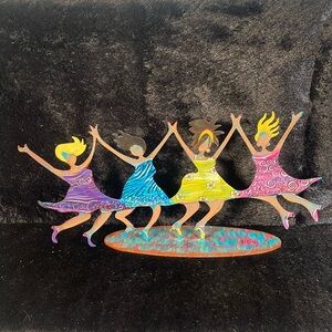 Robert Shields signed metal art. The wild sisters.
